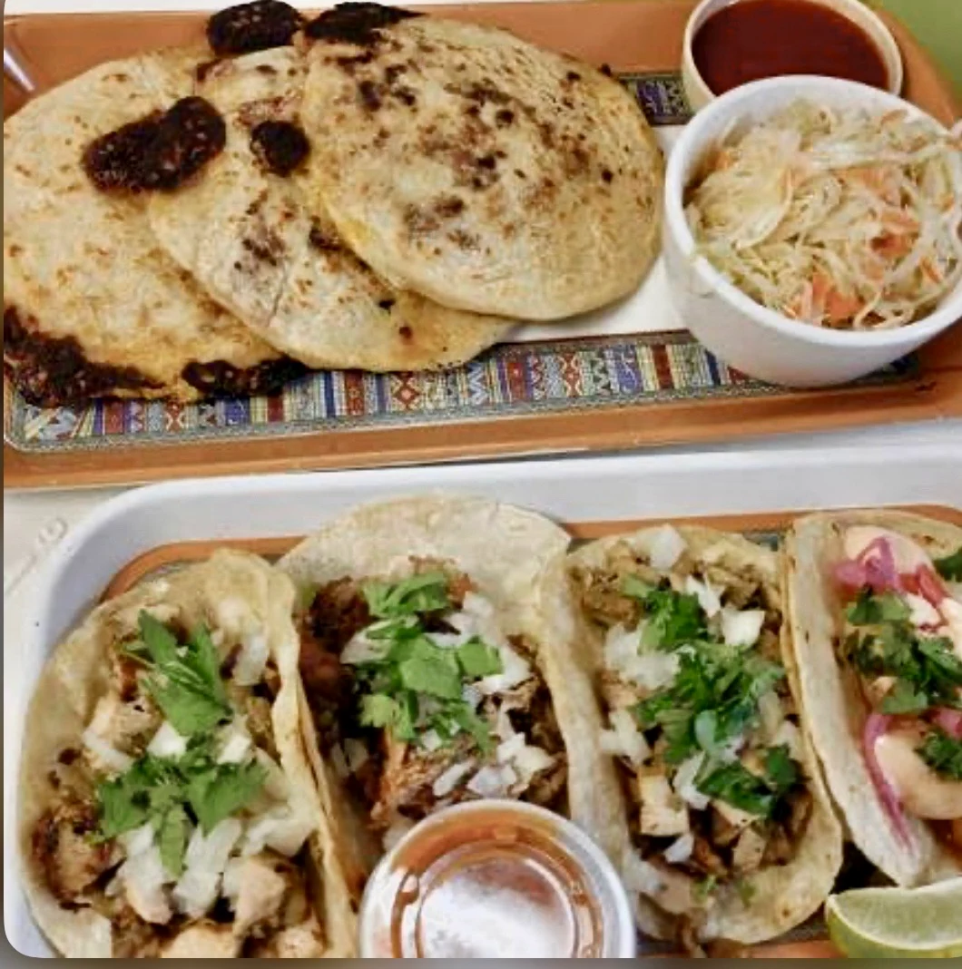 Tacos and pupusas from Victorious