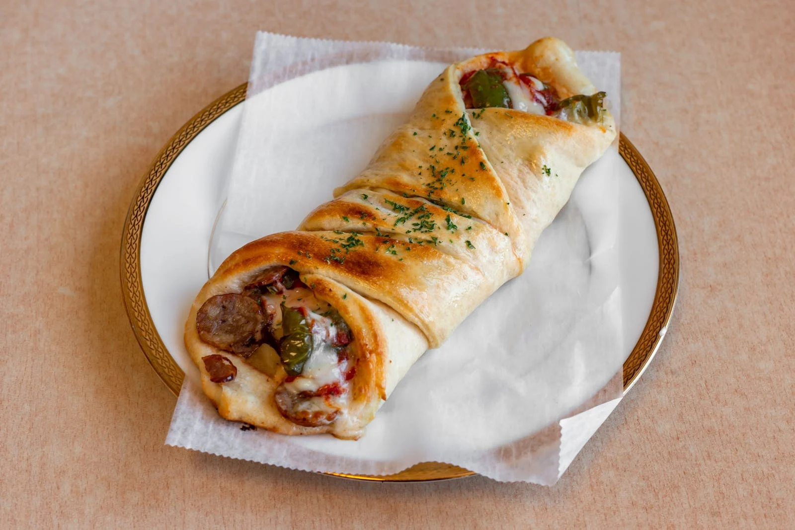 Sausage and pepper roll